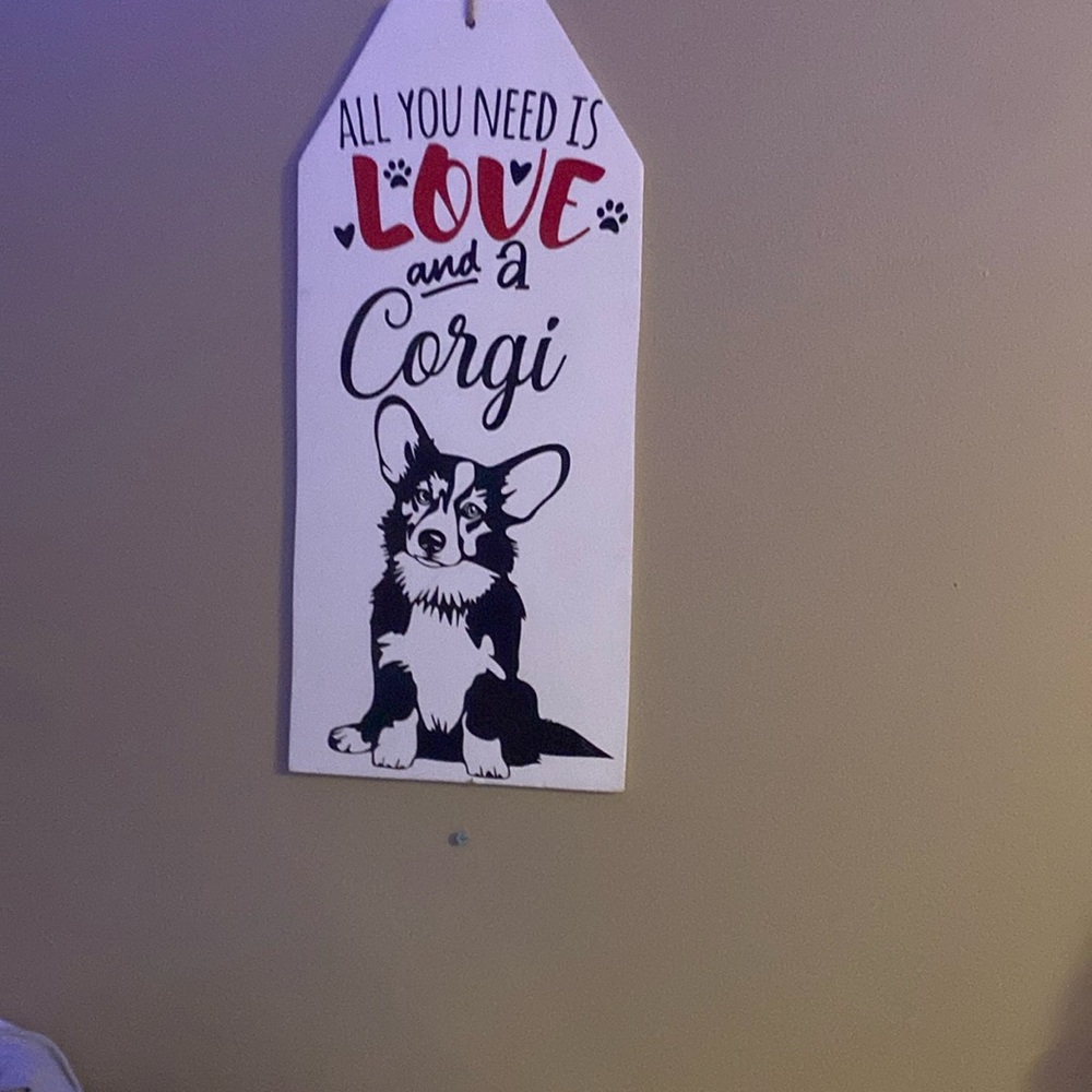 Love and Corgi Wall Decor Sign